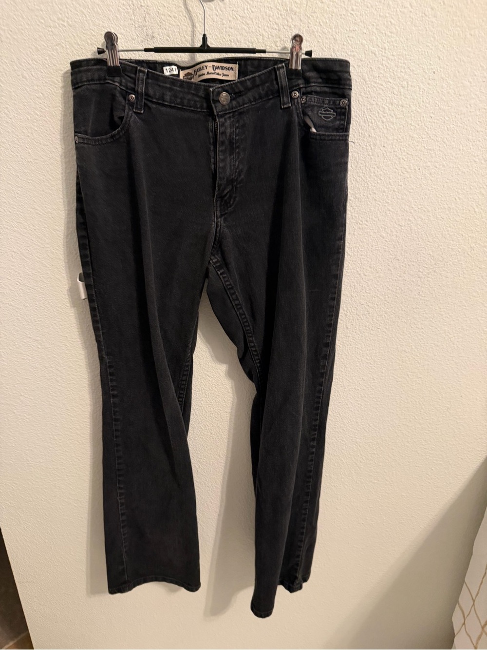 Harley-Davidson Men's Washed Black Straight Jeans